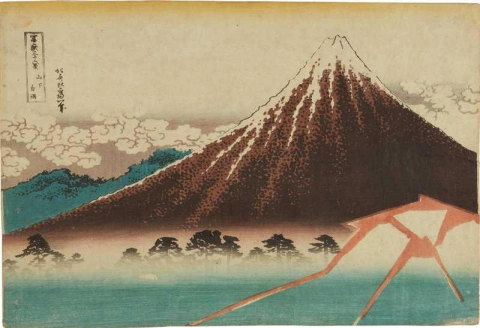 Sanka Haku-u Regensturm unter dem Gipfel, ca. 1830-31