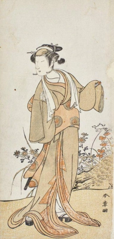 O ator Onnagata Nakamura Tomijuro I no papel de Yakko No Koman 1774