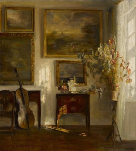 Interior con violonchelo