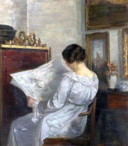Woman Reading The Newspaper