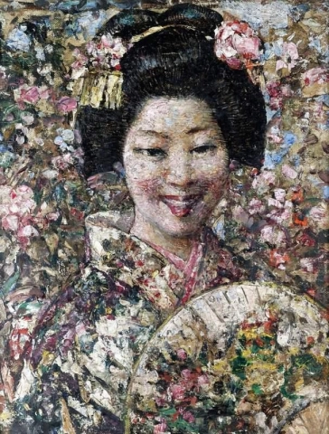 Een lachende geisha
