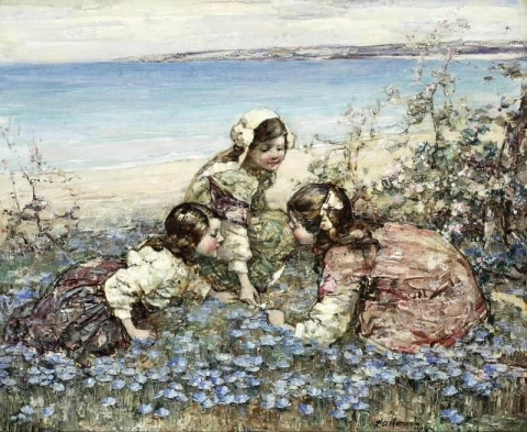 Colhendo flores Brighouse Bay 1919