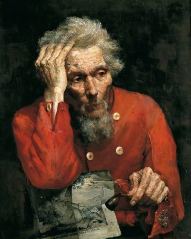Portret van een oude man in een dieprode tuniek, 1881