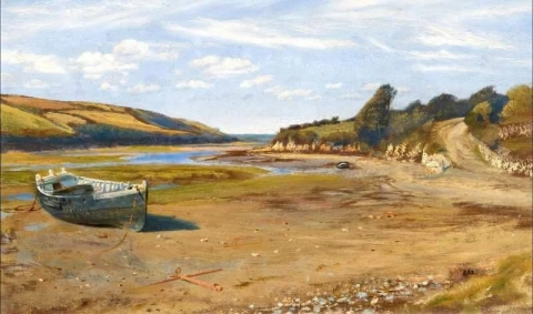 Gannel Low Water Newquay Cornwall 캘리포니아 1895