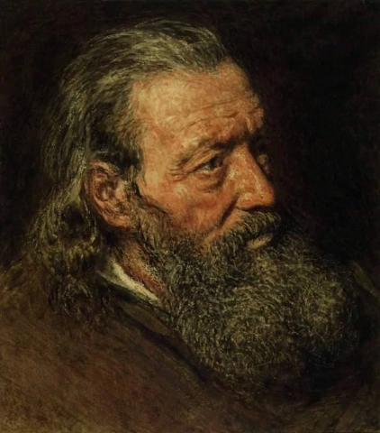 Portrettstudie av en skjeggete mann ca. 1835-40
