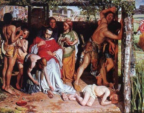 Eine konvertierte britische Familie schützt einen christlichen Priester vor der Verfolgung der Druiden 1849–50