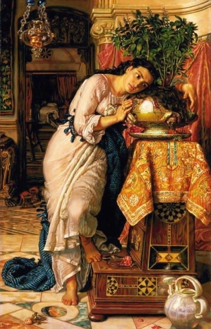 Isabella en de pot met basilicum, 1867