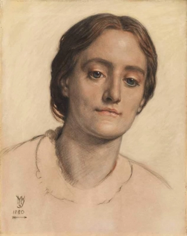 Porträtt av fru Edith Holman Hunt 1880