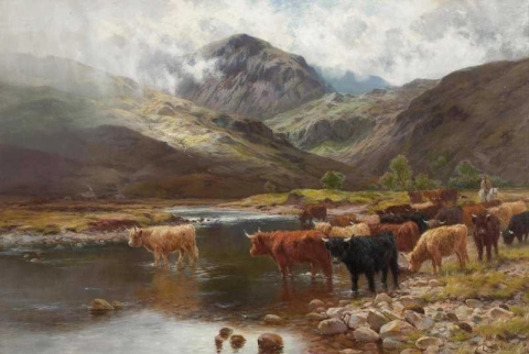 Het oversteken van de rivier de Garie Kinlochewe, 1888