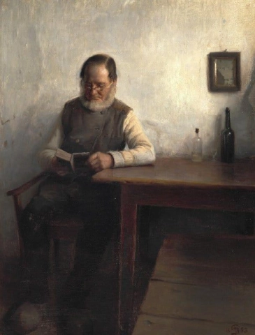 Un hombre leyendo 1893