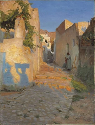 Una escena callejera en Túnez 1891