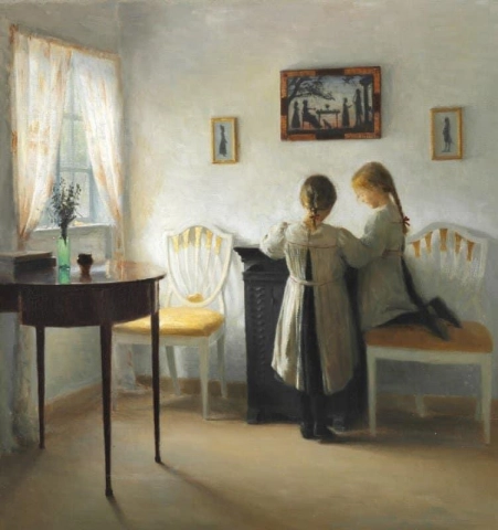 Interieur Med Tot Smaapiger 1898
