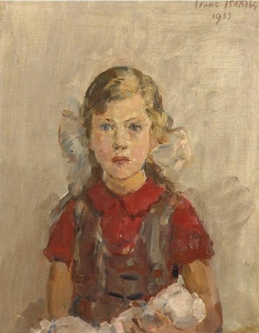 Ein kleines Mädchen und ihre Puppe 1933