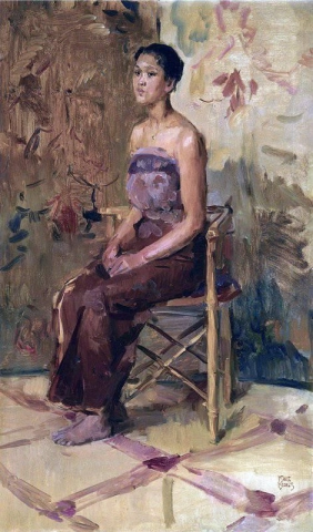 Портрет сидящей яванской красавицы