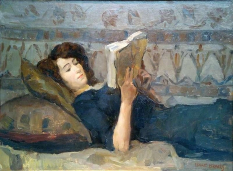 Meisje Lezend Op Een Divan 1920 年頃