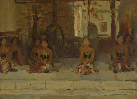 Bailarines javaneses sentados hacia 1916