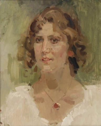 Sophie De Vries met een rood medaillon