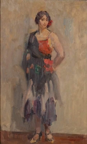 Menina em pé, por volta de 1930