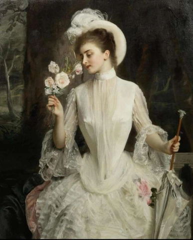 Ein eleganter Blumenstrauß 1886