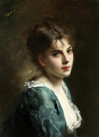 Porträtt av en ung skönhet 1875