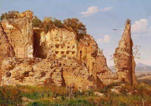 Paisaje romano Villa Dei Quintili por Via Appia 1870