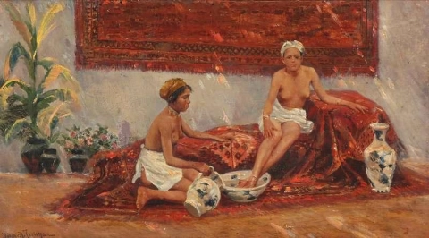 Due donne indiane su un divano 1893
