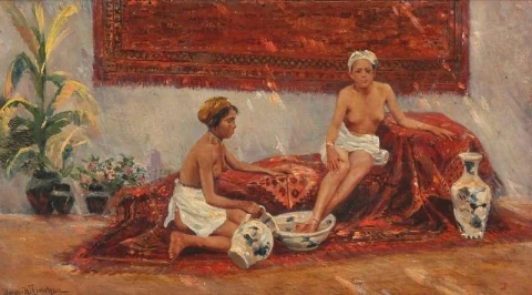Due donne indiane davanti a un divano 1893 1