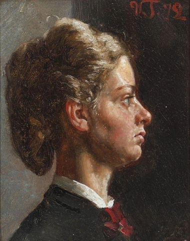 Ett porträtt av konstnärens syster Helga Johansen 1872