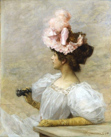 Mujer con gafas de ópera 1897