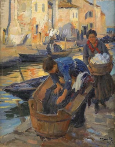 Tvatterskor Vid Kanalen - Venedig 1920