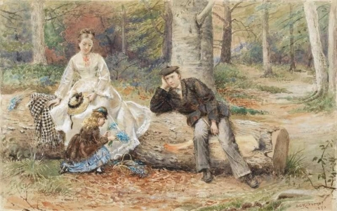 Sammeln von Glockenblumen 1873