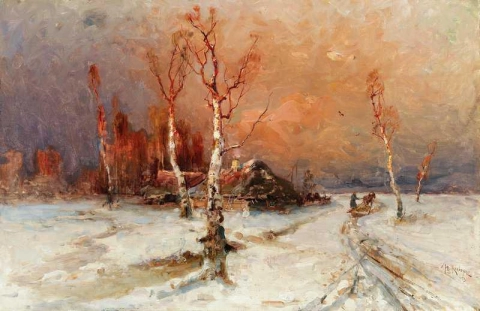 Winterlandschaft, Mit, Birches