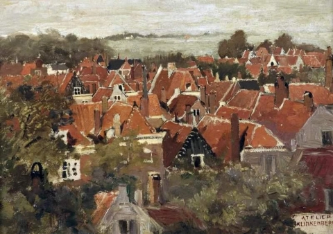 Una vista di una città olandese