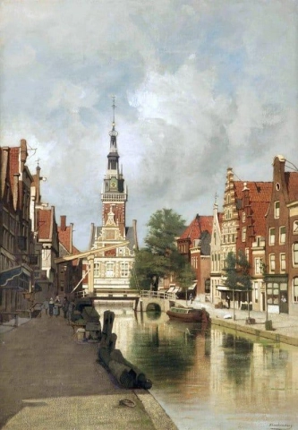 Una vista del Luttik Oudorp con il Waagtoren Alkmaar