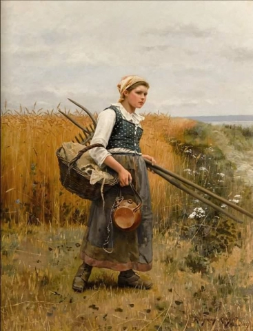 Girl In Harvest Field 1887