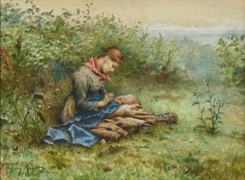 Studio di una donna che cuce 1883