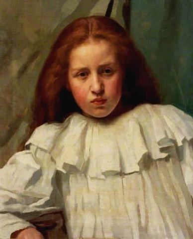 Flicka i vit klänning ca 1896