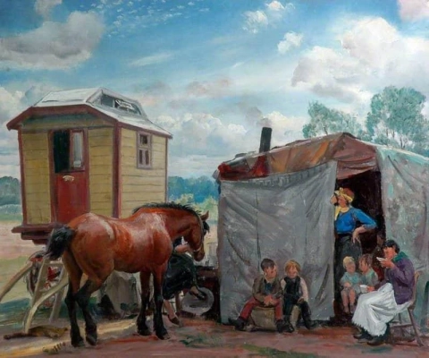Gypsies Caravan And Pony