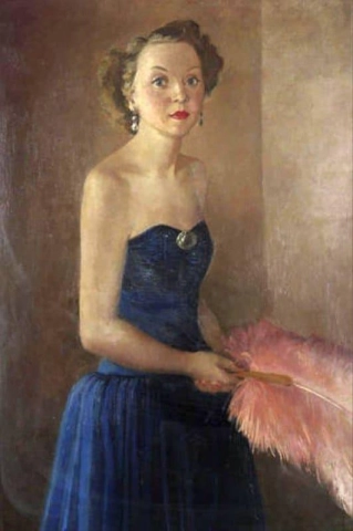 부채를 들고 있는 여인 1919