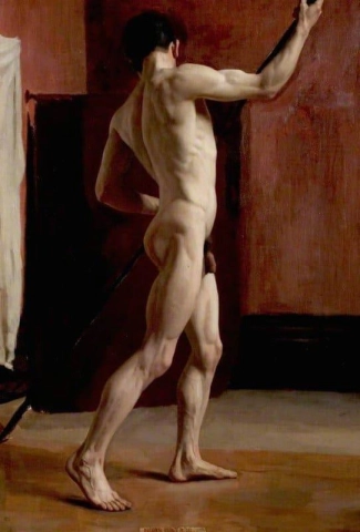 站立的男性裸体，约 1896 年
