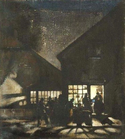 Cena de rua à noite, por volta de 1910