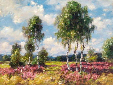 Bétulas em uma paisagem de charneca Viktring