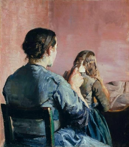 Fletting av håret hennes 1888