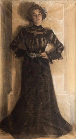 Portrett av kunstnerens kone. Marie Kroyer 1901