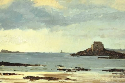 Study Of The Beach On A Gray Day At St. Malo