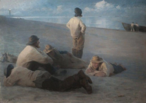 Zomeravond op het strand van Skagen 1884