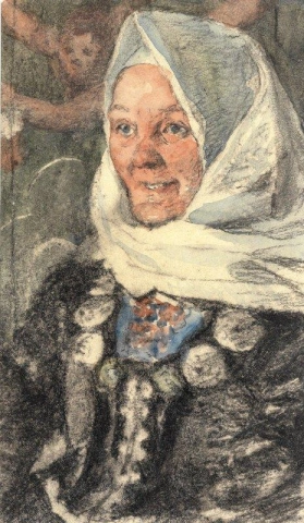 Kvinne fra L så i en lokal kjole 1907
