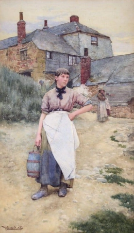 Una doncella del pueblo de Cornualles 1883