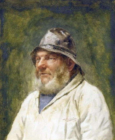Um velho pescador por volta de 1900