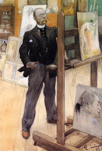 Selbstporträt in seinem Atelier 1895